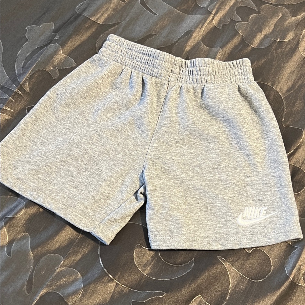 Nike Heather Gray Sports Cotton Blend Shorts Kids Toddler Small 4-5 Years